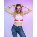 Sötétrózsaszín rövid hám